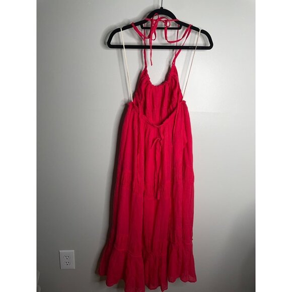 Free People Taking Sides Red Maxi Dress Size M New Flowy Free-est Collection NWT - Picture 6 of 7